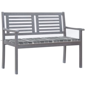 Garden bench 2 seats made of gray eucalyptus wood and cushion 120 cm by , garden benches - Ref: Foro24-3061037, Price: 187,55...