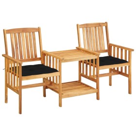 Garden chairs and table with solid acacia wood cushions. by , Garden sets - Ref: Foro24-3061297, Price: 143,77 €, Discount: %