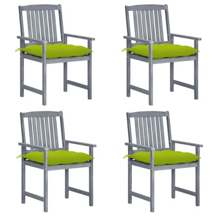 Garden chairs with cushions 4 pcs solid acacia wood in gray by , Garden chairs - Ref: Foro24-3061274, Price: 264,32 €, Discou...