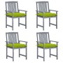 Garden chairs with cushions 4 pcs solid acacia wood in gray by , Garden chairs - Ref: Foro24-3061274, Price: 264,32 €, Discou...