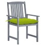 Garden chairs with cushions 4 pcs solid acacia wood in gray by , Garden chairs - Ref: Foro24-3061274, Price: 264,32 €, Discou...