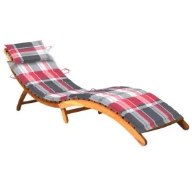 Tumbona de jardín con cojín madera maciza de acacia de , Tumbonas - Ref: Foro24-3061585, Precio: 175,34 €, Descuento: %