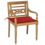 Batavia chairs 2 units solid teak with red cushions by , Garden chairs - Ref: Foro24-3062133, Price: 267,86 €, Discount: %