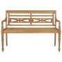 Banco Batavia madera maciza teca y cojín a cuadros rojos 120 cm de , Bancos de jardín - Ref: Foro24-3062167, Precio: 206,22 €...