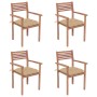 Garden chairs with cushions 4 pcs solid teak wood beige by , Garden chairs - Ref: Foro24-3062307, Price: 332,99 €, Discount: %