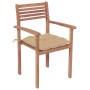 Garden chairs with cushions 4 pcs solid teak wood beige by , Garden chairs - Ref: Foro24-3062307, Price: 332,99 €, Discount: %