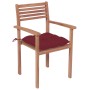 Garden chairs with cushions 4 pcs teak wood stained red by , Garden chairs - Ref: Foro24-3062313, Price: 332,99 €, Discount: %