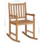 Silla mecedora de madera maciza de teca con cojín negro de , Sillas de jardín - Ref: Foro24-3062779, Precio: 156,25 €, Descue...