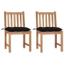 Garden chairs, 2 units, solid teak wood with cushions by , Garden chairs - Ref: Foro24-3062938, Price: 214,68 €, Discount: %