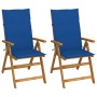 Reclining garden chairs 2 units solid acacia wood with cushions by , Garden chairs - Ref: Foro24-3064069, Price: 172,58 €, Di...