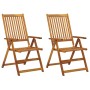 Reclining garden chairs 2 units solid acacia wood with cushions by , Garden chairs - Ref: Foro24-3064062, Price: 181,67 €, Di...