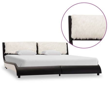 Black and white synthetic leather bed frame 180x200 cm by , Beds and slatted bases - Ref: Foro24-280361, Price: 233,14 €, Dis...