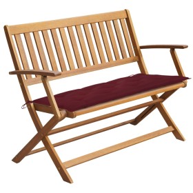 Solid acacia wood garden bench with cushion, 120 cm by , garden benches - Ref: Foro24-3064263, Price: 143,11 €, Discount: %