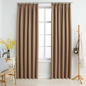 Blackout curtains with hooks 2 pieces taupe gray 140x175 cm by vidaXL, Curtains and curtains - Ref: Foro24-134438, Price: 32,...