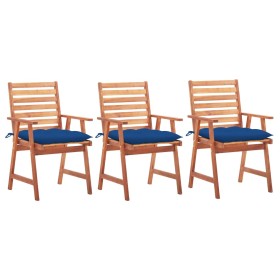 Garden dining chairs 3 pcs solid acacia wood and cushions by , Garden chairs - Ref: Foro24-3064372, Price: 220,10 €, Discount: %