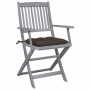 Folding garden chairs 6 pcs with solid acacia wood cushions by , Garden chairs - Ref: Foro24-3065430, Price: 298,85 €, Discou...