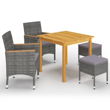 Juego de comedor de jardín de 5 piezas gris de , Conjuntos de jardín - Ref: Foro24-3067688, Precio: 316,99 €, Descuento: %