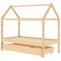 Estructura de cama infantil con cajón madera de pino 80x160 cm de vidaXL, Cunas y camas para niños - Ref: Foro24-322137, Prec...