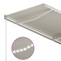 Retractable manual awning with LED cream 300x250 cm by , Awnings - Ref: Foro24-3068862, Price: 268,27 €, Discount: %