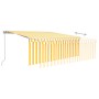 Retractable manual awning with blinds and yellow white LED 4x3 m by , Awnings - Ref: Foro24-3069303, Price: 399,46 €, Discoun...