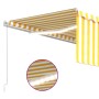 Retractable manual awning with blinds and yellow white LED 4x3 m by , Awnings - Ref: Foro24-3069303, Price: 399,46 €, Discoun...