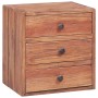 Mesita de noche 3 cajones madera maciza reciclada 35x25x35 cm de vidaXL, Mesitas de noche - Ref: Foro24-283938, Precio: 77,66...