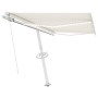 Retractable manual awning with LED light cream 300x250 cm by , Awnings - Ref: Foro24-3069502, Price: 375,99 €, Discount: %