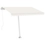 Retractable manual awning with LED light cream 300x250 cm by , Awnings - Ref: Foro24-3069502, Price: 375,99 €, Discount: %