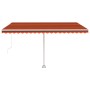 Manual retractable awning with orange and brown LED light 400x350 cm by , Awnings - Ref: Foro24-3069625, Price: 513,50 €, Dis...