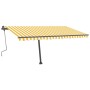 Retractable manual awning with yellow and white LED lights 400x300 cm by , Awnings - Ref: Foro24-3069743, Price: 490,66 €, Di...