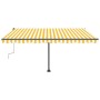 Retractable manual awning with yellow and white LED lights 400x300 cm by , Awnings - Ref: Foro24-3069743, Price: 490,66 €, Di...