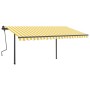 Retractable manual awning with yellow and white LED lights 4x3 m by , Awnings - Ref: Foro24-3070143, Price: 561,84 €, Discoun...