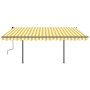 Retractable manual awning with yellow and white LED lights 4x3 m by , Awnings - Ref: Foro24-3070143, Price: 561,84 €, Discoun...