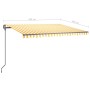 Retractable manual awning with yellow and white LED lights 4x3 m by , Awnings - Ref: Foro24-3070143, Price: 561,84 €, Discoun...