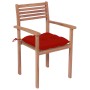 Stackable garden chairs 8 units teak wood with cushions by , Garden chairs - Ref: Foro24-3072621, Price: 666,36 €, Discount: %