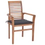 Solid teak dining chairs set of 8 with anthracite gray cushions by , Garden chairs - Ref: Foro24-3072973, Price: 789,65 €, Di...