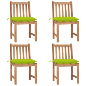 Garden chairs, set of 4, made of solid teak wood with cushions. by , Garden chairs - Ref: Foro24-3073114, Price: 418,25 €, Di...