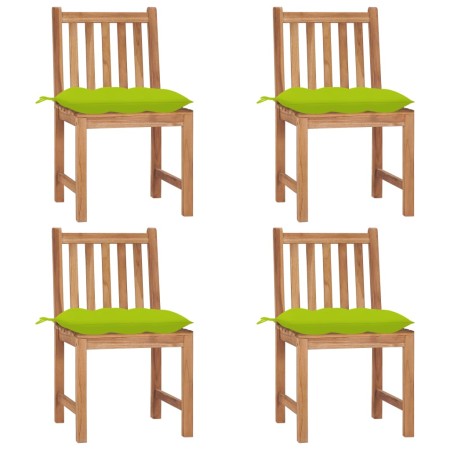 Garden chairs, set of 4, made of solid teak wood with cushions. by , Garden chairs - Ref: Foro24-3073114, Price: 418,25 €, Di...