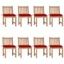 Garden chairs, 8 units, solid teak wood with cushions. by , Garden chairs - Ref: Foro24-3073163, Price: 834,37 €, Discount: %