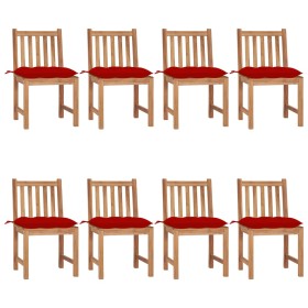 Garden chairs, 8 units, solid teak wood with cushions. by , Garden chairs - Ref: Foro24-3073163, Price: 834,37 €, Discount: %