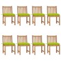 Garden chairs, 8 units, solid teak wood with cushions. by , Garden chairs - Ref: Foro24-3073168, Price: 834,37 €, Discount: %