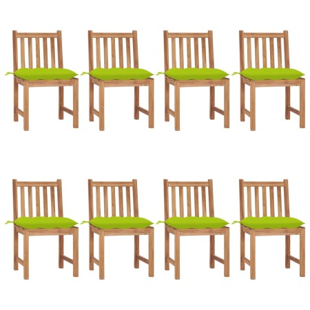 Garden chairs, 8 units, solid teak wood with cushions. by , Garden chairs - Ref: Foro24-3073168, Price: 834,37 €, Discount: %