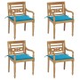 Batavia chairs, set of 4, made of solid teak wood with cushions. by , Garden chairs - Ref: Foro24-3073299, Price: 475,51 €, D...