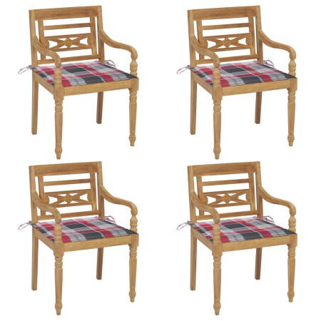 Batavia chairs, set of 4, made of solid teak wood with cushions. by , Garden chairs - Ref: Foro24-3073308, Price: 486,25 €, D...