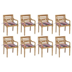 Batavia chairs 8 units solid teak wood with cushions by , Garden chairs - Ref: Foro24-3073362, Price: 969,65 €, Discount: %