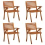 Garden chairs with cushions, 4 units, solid acacia wood. by , Garden chairs - Ref: Foro24-3075196, Price: 381,15 €, Discount: %