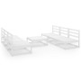 7-piece white solid pine wood garden lounge set by , Garden sets - Ref: Foro24-3075315, Price: 431,20 €, Discount: %