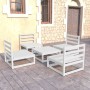 5-piece white solid pine wood garden lounge set by , Garden sets - Ref: Foro24-3075265, Price: 286,18 €, Discount: %