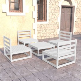 5-piece white solid pine wood garden lounge set by , Garden sets - Ref: Foro24-3075265, Price: 285,99 €, Discount: %