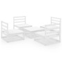 5-piece white solid pine wood garden lounge set by , Garden sets - Ref: Foro24-3075265, Price: 286,18 €, Discount: %